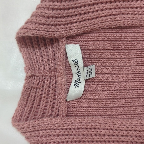 Madewell Nolan Ribbed Pocket Sweater Cardigan, Color Dried Petal Pink Size XXS - Picture 14 of 15